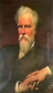A Half-length Portrait Of Sir Alfred Waterhouse by Sir Lawrence Alma-Tadema