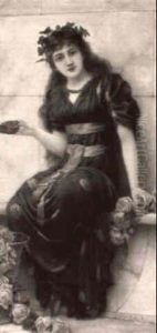A Roman Maiden Crowned By Ivy And Carrying An Oil Lamp A Roman Maiden Crowned By Ivy And Carrying An Oil Lamp