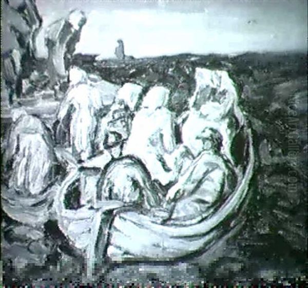 Fiskargummor Vid Brygga - view 1
