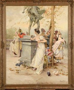 Scene Galante Au Parc by Mariano Alonso Perez