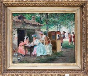 Una Venta Con Personajes Galantes