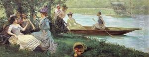 La Promenade En Barque by Mariano Alonso Perez