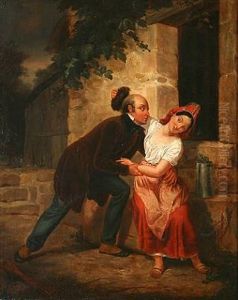 The Flirting Man Is Loosing His Wig by Marie-Alexandre (Menut) Alophe