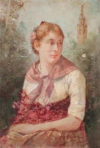 Una Joven Ante La Giralda Y Retrato Masculino (2 Works)