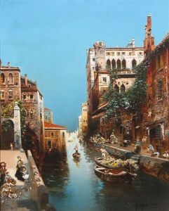 Venice Canal Scene by Robert Alott