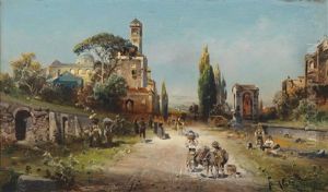 Reges Treiben Auf Der Via Appia