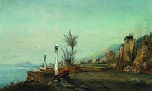 Italienische Kustenlandschaft Bei Pompeji by Robert Alott