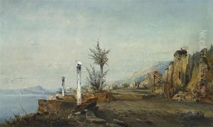 Italienische Kustenlandschaft Vor Pompei