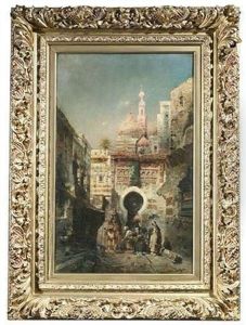 Strasenszene In Einer Orientalischen Stadt by Robert Alott