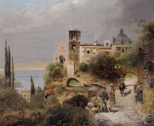 Im Golf Von Neapel: A Gentleman Visiting A Village