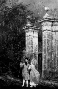 Elegantes Paar Vor Dem Schlospark