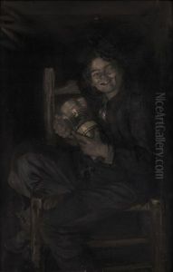 Nino Con Botijo by Nicolas (Jimenez Caballero Navarro) Alperiz