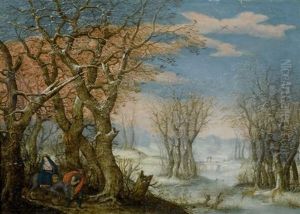 Winterlandschaft Mit Der Flucht Nach Agypten by Denis van Alsloot