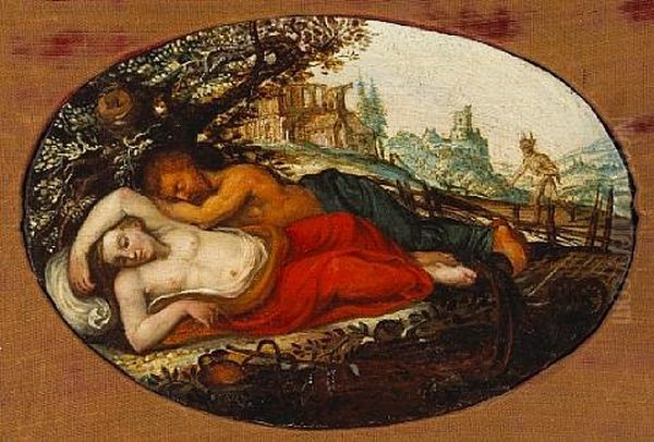 A Man And Woman Resting Under A Tree - view 1