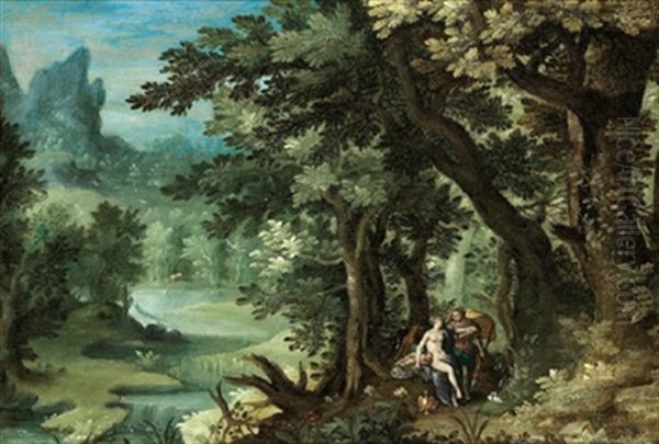 Waldlandschaft Mit Venus, Adonis Und Dem Schlafenden Amor (collab. W/hendrick De Clerck) - view 1