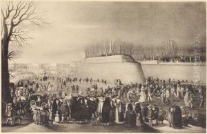 A Winter Carnival With Figures On The Ice Before The Kipdorppoort Bastion In Antwerp
