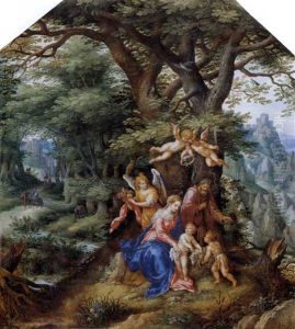 Sacra Famiglia Con San Giovannino E Angeli In Un Paesaggio Boschivo (collab. W/hendrick De Clerck) Sacra Famiglia Con San Giovannino E Angeli In Un Paesaggio Boschivo (collab. W/hendrick De Clerck)