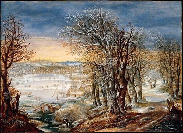 A Winter Landscape In The Foret De Soignes, With The Flight Into Egypt - view 1