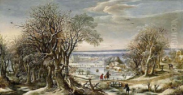 A View Of The Abbey Of Groenendael Near Brussels In Winter - view 1