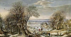 A View Of The Abbey Of Groenendael Near Brussels In Winter