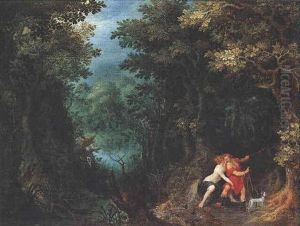 Venus Et Adonis Dans Un Paysage by Denis van Alsloot