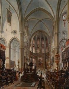 Blick In Die Basilika Von Santa Maria Gloriosa Dei Frari, Venedig by Rudolf von Alt