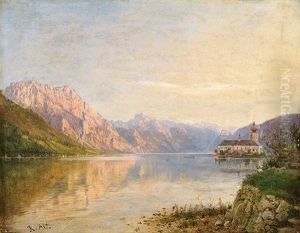 Der Traunsee Mit Schlafender Griechin