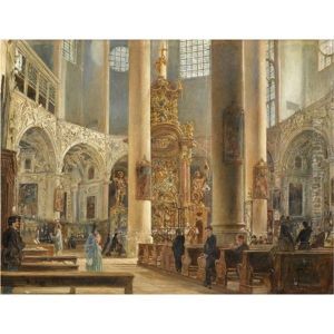 Inneres Der Franziskanerkirche Zu Salzburg-interior Of The Franciscan Church, Salzburg