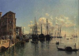Ansicht Der Strada Nuova Gegen Die Giardini Publici In Venedig by Rudolf von Alt