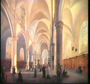 Innenansicht Des Domes Von Gran, Ungarn by Rudolf von Alt