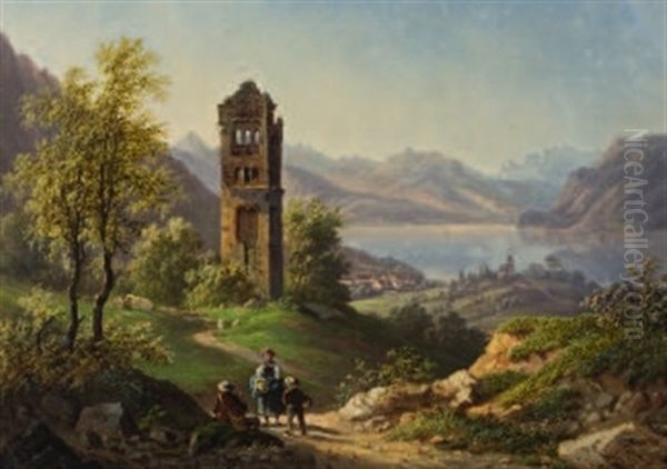 Goldswil Am Brienzersee Mit Blick Auf Die Ruine Schadburg - view 1