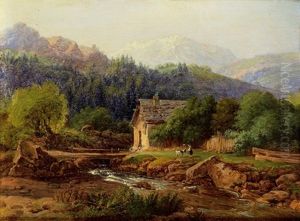 Bachlandschaft Vor Dem Schneeberg by Jacob Alt