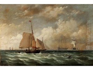 Sailing Ship In The Port Of Copenhagen by Jean Altamoura