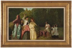 Figures Harvesting Crops by Francesco Saverio Altamura