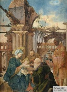 Die Anbetung Der Heiligen Drei Konige by Albrecht Altdorfer