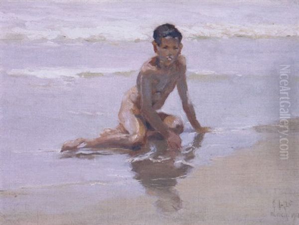 Coastal Landscape With Nude Male - view 1