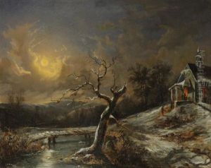 Winterlandschaft Mit Kapelle by Joseph Altenkopf