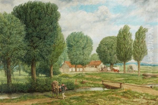 Farmstead With Poplars - view 1