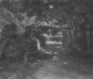 Blick Auf Einen Laubengang Zu Einem Haus Hin by Wilhelm Altheim