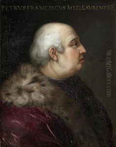Portrait Of A Gentleman, Traditionally Identified As Pier Francesco De Medici, Bust-length, In A Fur-collared Crimson Coat by Cristofano di Papi dell' Altissimo