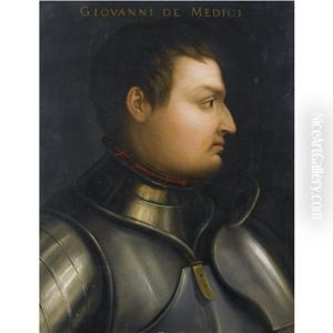 Portrait Of Giovanni De'medici (1498-1526), Head And Shoulders, Wearing Armour by Cristofano di Papi dell' Altissimo