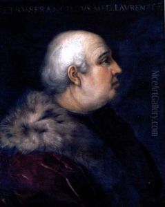 Portrait Of Pier Francesco Di Lorenzo Di Bicci De' Medici Wearing A Fur-collared Crimson Coat by Cristofano di Papi dell' Altissimo