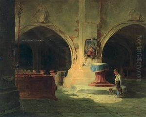 Kirchenbesuch Eines Schulbuben by Anton Altmann the Younger