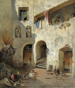 Hof Im Hause Des Theophrastus Paracelsus (salzburg 1493-1541) by Anton Altmann the Younger