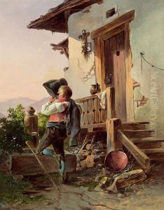 Hirte Am Brunnen by Anton Altmann the Younger