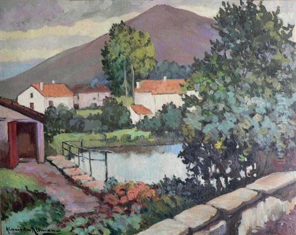 Paysage Au Pont Et A La Riviere - view 1