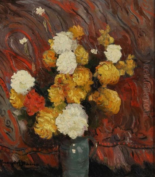 Still Life With Yellow And White Chrysanthemums - view 1