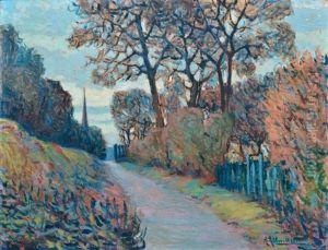 Chemin En Automne, Le Clocher De Meudon by Alexandre Altmann