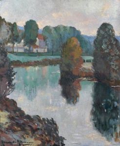Paysage Du Grand Morin, Pres De Crecy En Brie (aujourd'hui Crecy La Chapelle) by Alexandre Altmann