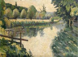 Paysage Du Grand Morin, Pres De Crecy En Brie (aujourd'hui Crecy La Chapelle) by Alexandre Altmann